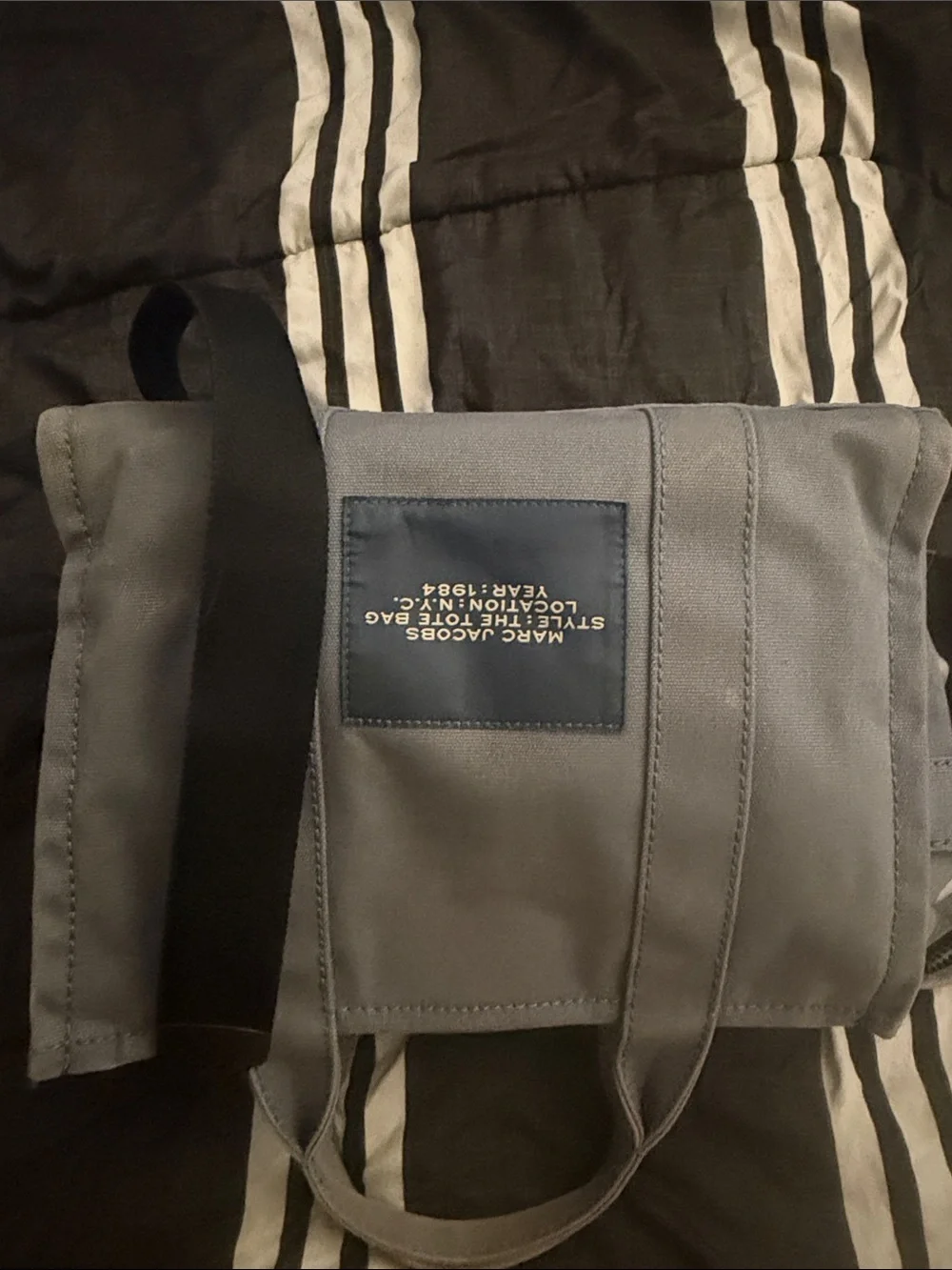 Marc Jacobs Blue Canvas 'The Tote Bag' with White Logo
